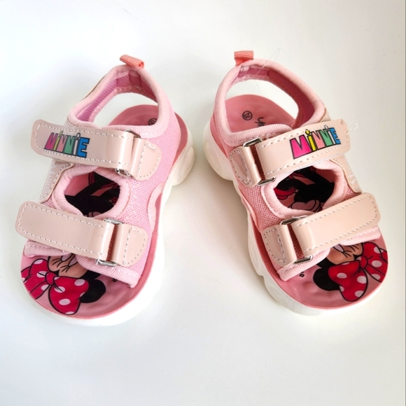 Disney Minnie Mouse Pink Toddler Girl Velcro Sandals 3T, Size EU:25, US:9, BNWT - Picture 15 of 16